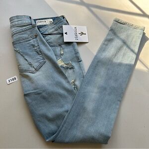 Pistola Jeans Womens 27 High Rise Distressed Blue New